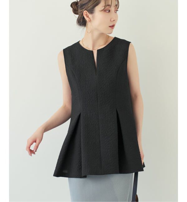 NOBLE「《予約》ミックスシアーノイズペプラムブラウス」|シャツ・ブラウス|