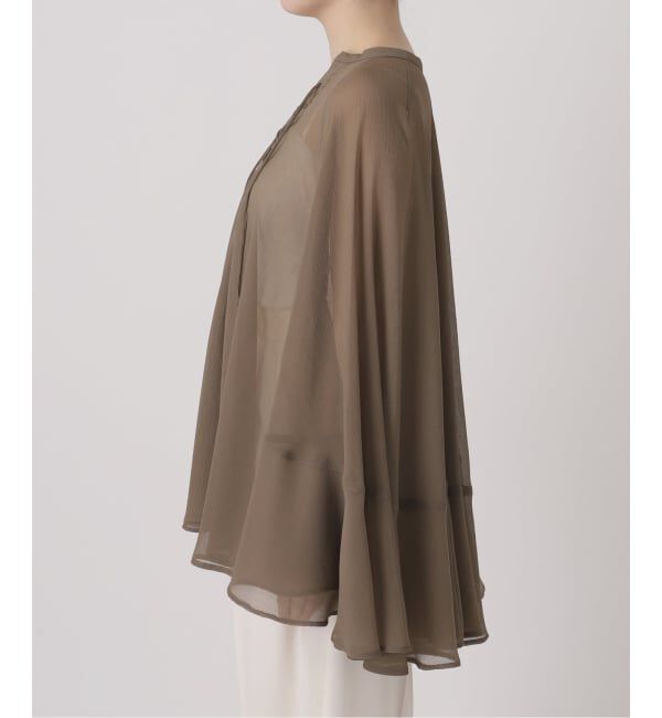 NOBLE「《予約》楊柳ケープフレアロングブラウス」|シャツ・ブラウス|