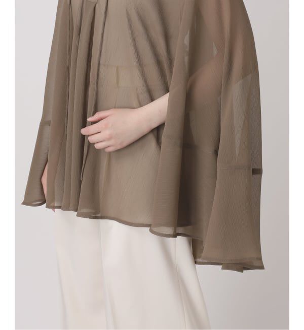 NOBLE「《予約》楊柳ケープフレアロングブラウス」|シャツ・ブラウス|