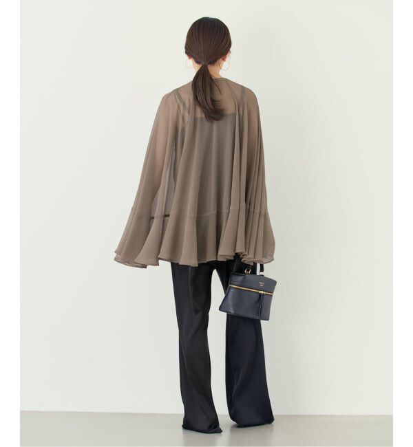 NOBLE「《予約》楊柳ケープフレアロングブラウス」|シャツ・ブラウス|
