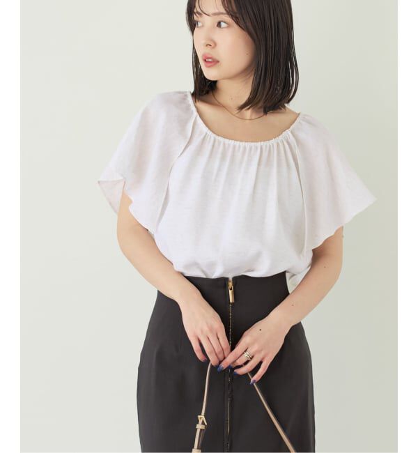 NOBLE「《予約・セットアップ対応》ファジーリネン2WAYフリルキャミソール」|シャツ・ブラウス|