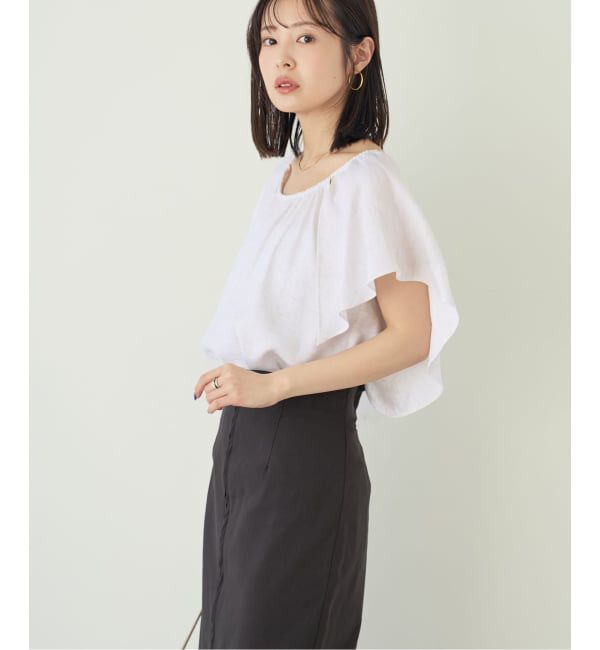 NOBLE「《予約・セットアップ対応》ファジーリネン2WAYフリルキャミソール」|シャツ・ブラウス|
