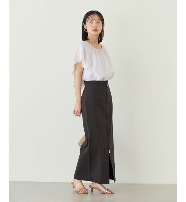 NOBLE「《予約・セットアップ対応》ファジーリネン2WAYフリルキャミソール」|シャツ・ブラウス|