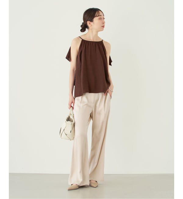 NOBLE「《予約・セットアップ対応》ファジーリネン2WAYフリルキャミソール」|シャツ・ブラウス|