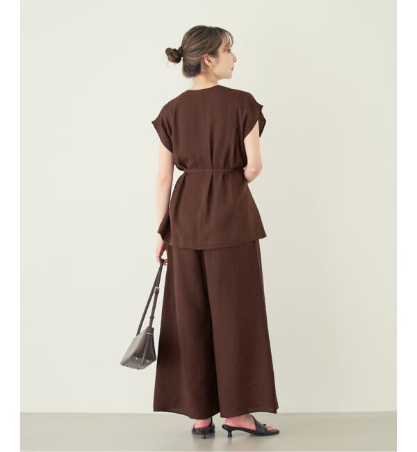 NOBLE「《追加予約・新色・セットアップ対応》ファジーリネンフラップフレアパンツ」|スラックス|