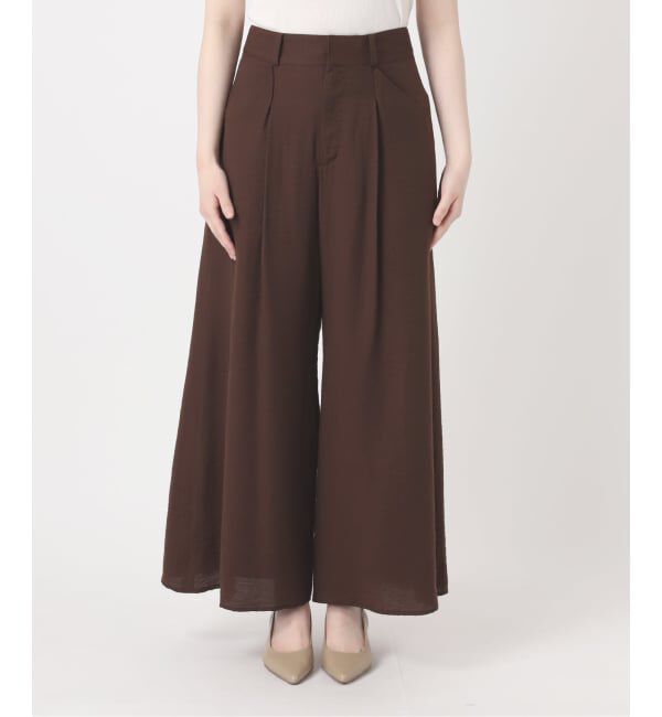 NOBLE「《追加予約・新色・セットアップ対応》ファジーリネンフラップフレアパンツ」|スラックス|