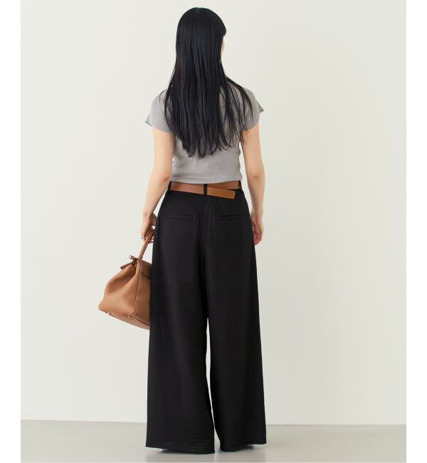 NOBLE「《追加予約・新色・セットアップ対応》ファジーリネンフラップフレアパンツ」|スラックス|