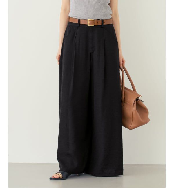 NOBLE「《追加予約・新色・セットアップ対応》ファジーリネンフラップフレアパンツ」|スラックス|