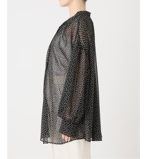 NOBLE「《予約》ドットシフォンギャザーボウタイブラウス」|シャツ・ブラウス|