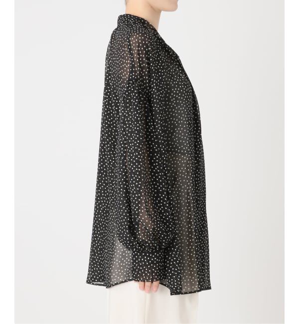 NOBLE「《予約》ドットシフォンギャザーボウタイブラウス」|シャツ・ブラウス|