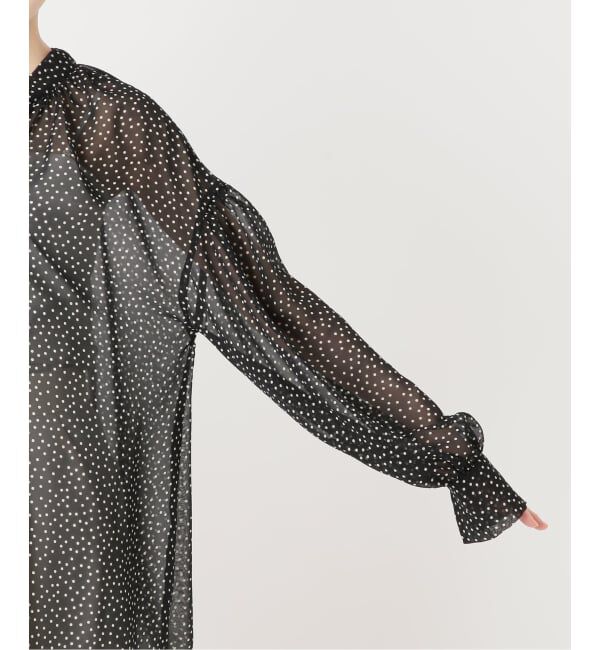 NOBLE「《予約》ドットシフォンギャザーボウタイブラウス」|シャツ・ブラウス|