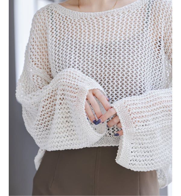 NOBLE「《予約》メッシュショートプルオーバー」|ニット・セーター|