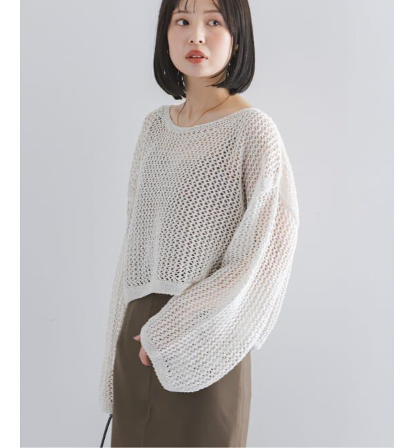 NOBLE「《予約》メッシュショートプルオーバー」|ニット・セーター|