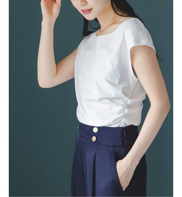 NOBLE「《予約・接触冷感》ウエストギャザーコンパクトT」|Tシャツ・カットソー|