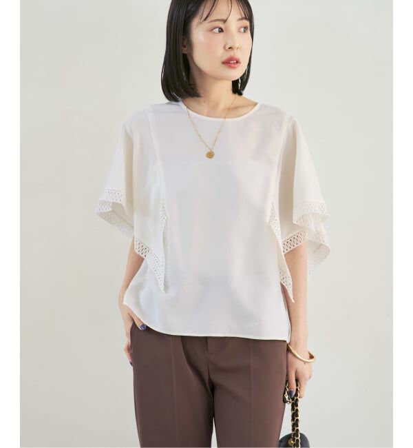NOBLE「《予約》オーヴレースラッフルフリルブラウス」|シャツ・ブラウス|