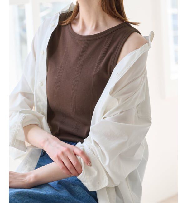 U by SPICK&SPAN「《予約・別注》Miier*UBY Spick & Span カップツキタンク」|タンクトップ|ブラウン