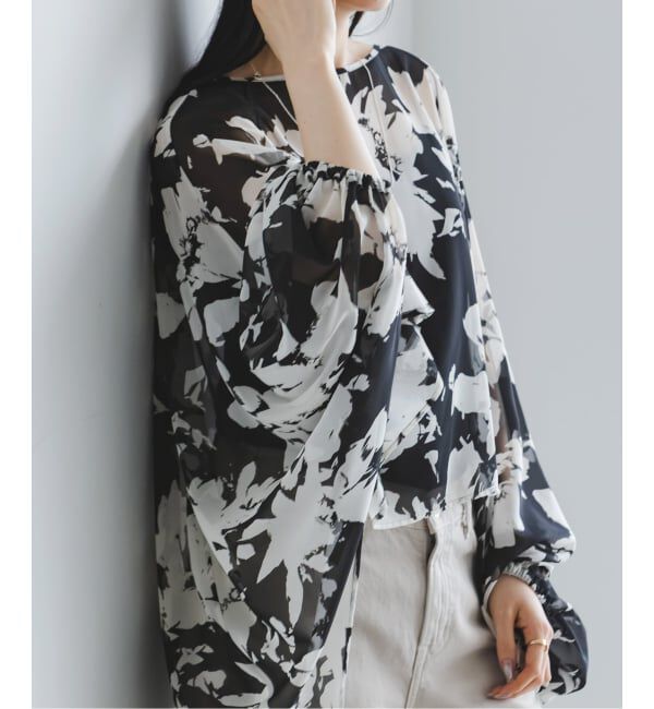 NOBLE「シャドーフラワーポンチョブラウス」|シャツ・ブラウス|