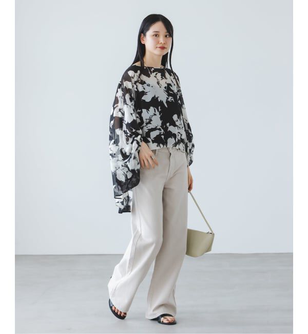 NOBLE「シャドーフラワーポンチョブラウス」|シャツ・ブラウス|