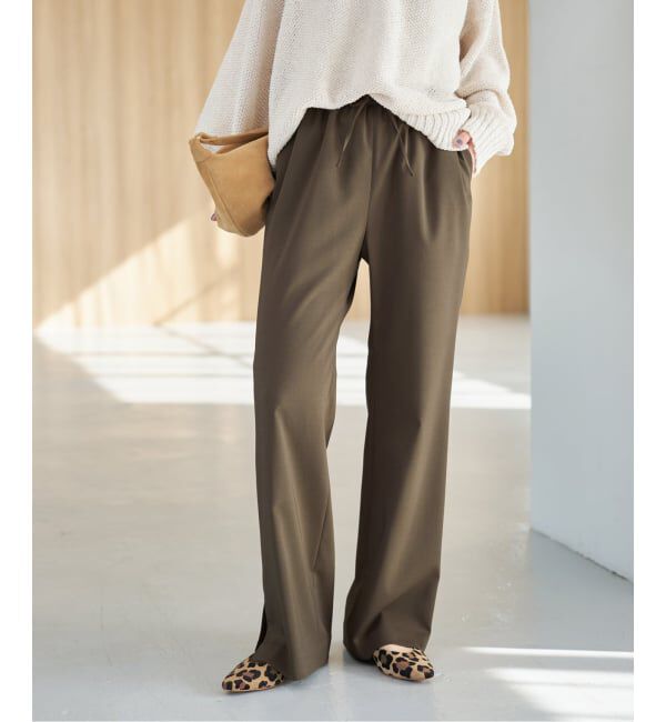 Spick and Span「《追加予約》スリットイージーパンツ」|スラックス|