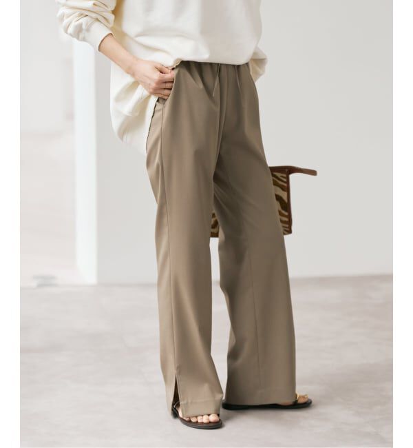 Spick and Span「《追加予約》スリットイージーパンツ」|スラックス|