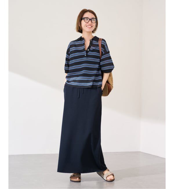 FRAMeWORK「≪予約≫シアーボーダーポロシャツニット」|ニット・セーター|