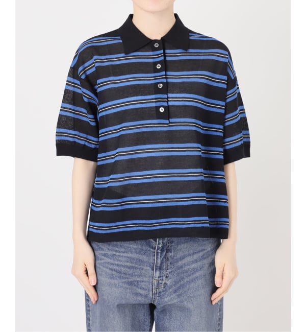 FRAMeWORK「≪予約≫シアーボーダーポロシャツニット」|ニット・セーター|