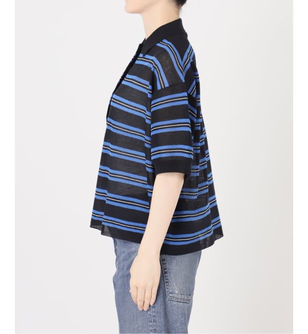 FRAMeWORK「≪予約≫シアーボーダーポロシャツニット」|ニット・セーター|