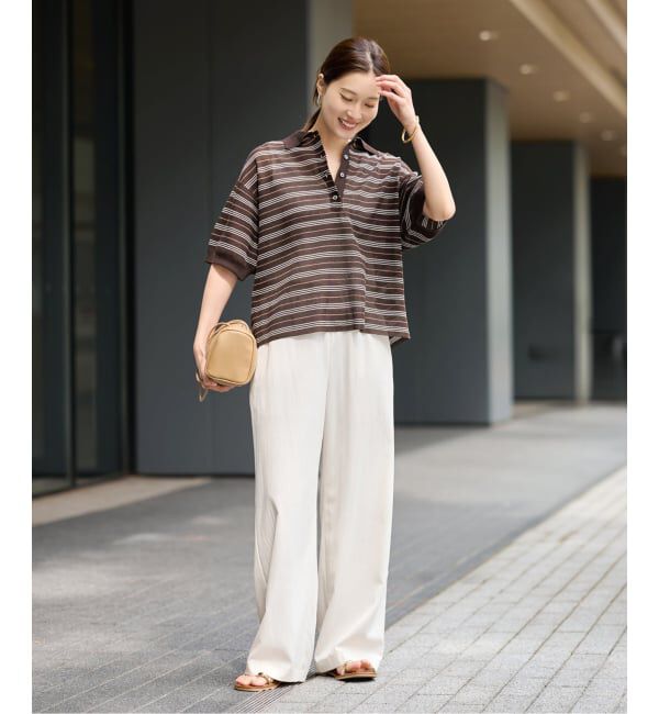 FRAMeWORK「≪予約≫シアーボーダーポロシャツニット」|ニット・セーター|