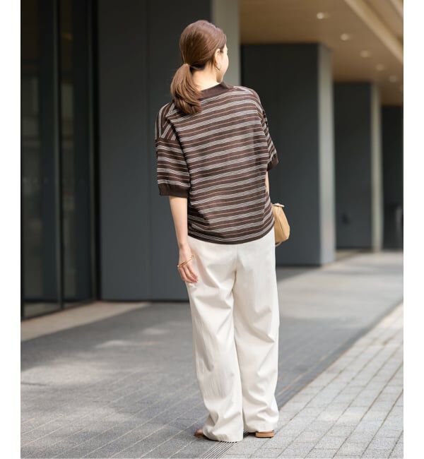 FRAMeWORK「≪予約≫シアーボーダーポロシャツニット」|ニット・セーター|