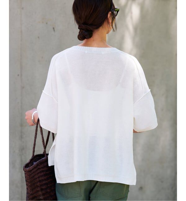 FRAMeWORK「≪追加予約≫裏天竺 キーネックプルオーバー」|ニット・セーター|