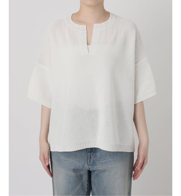 FRAMeWORK「≪追加予約≫裏天竺 キーネックプルオーバー」|ニット・セーター|