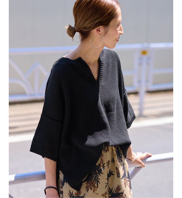 FRAMeWORK「≪追加予約≫裏天竺 キーネックプルオーバー」|ニット・セーター|