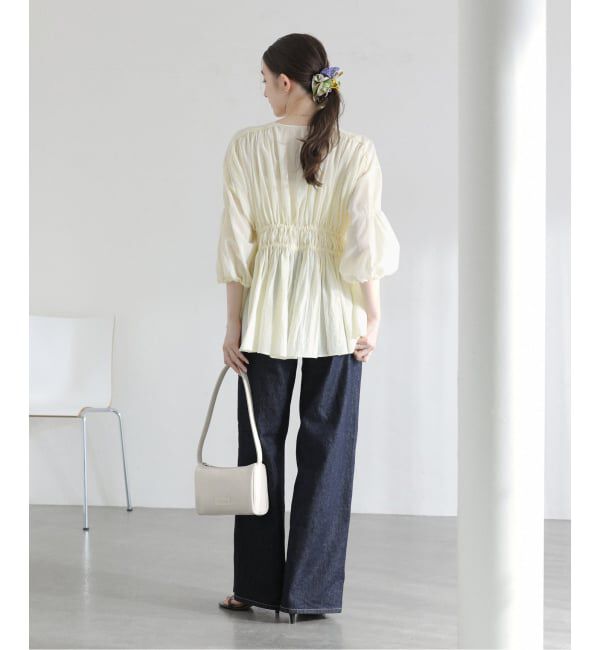  「《予約》【洗える】コットンギャザーブラウス」|シャツ・ブラウス|