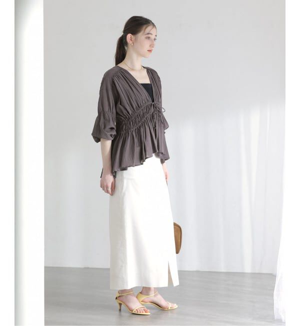  「《予約》【洗える】コットンギャザーブラウス」|シャツ・ブラウス|