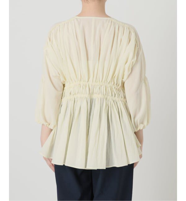  「《予約》【洗える】コットンギャザーブラウス」|シャツ・ブラウス|