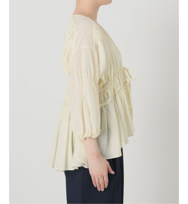  「《予約》【洗える】コットンギャザーブラウス」|シャツ・ブラウス|