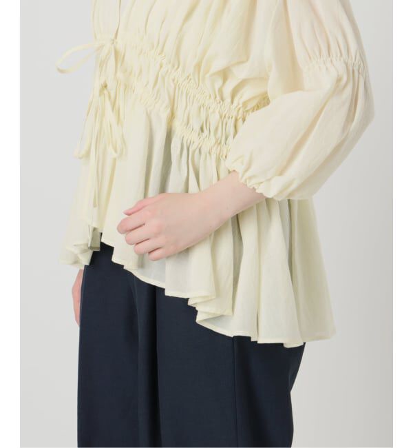  「《予約》【洗える】コットンギャザーブラウス」|シャツ・ブラウス|