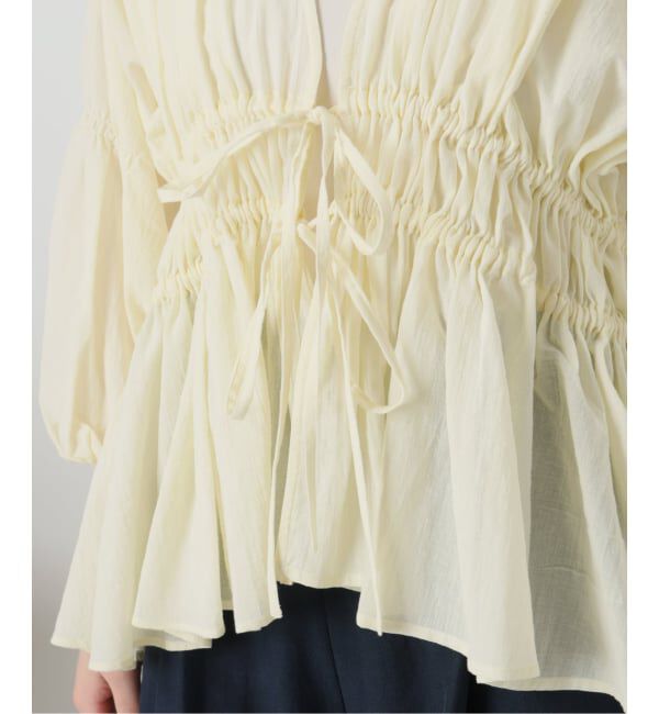  「《予約》【洗える】コットンギャザーブラウス」|シャツ・ブラウス|