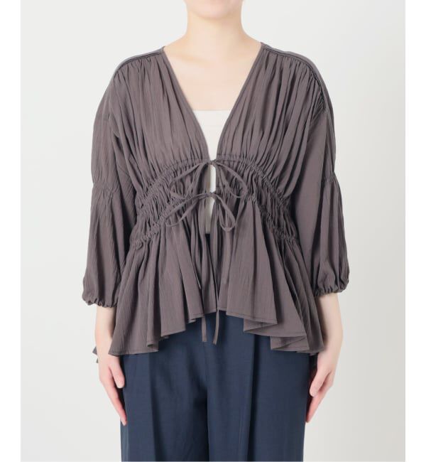  「《予約》【洗える】コットンギャザーブラウス」|シャツ・ブラウス|