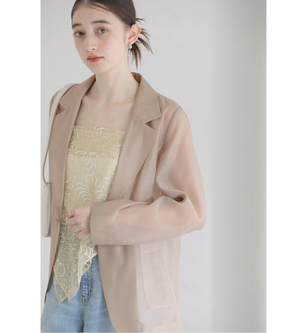  「《予約》【洗える】ウォッシャブルシングルシアージャケット」|テーラードジャケット|ベージュ