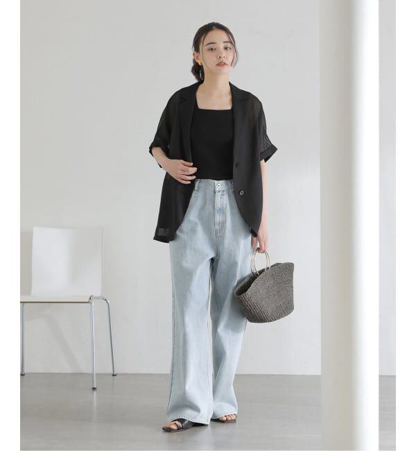  「《予約》【洗える】シアーカラミハーフスリーブジャケット」|その他|