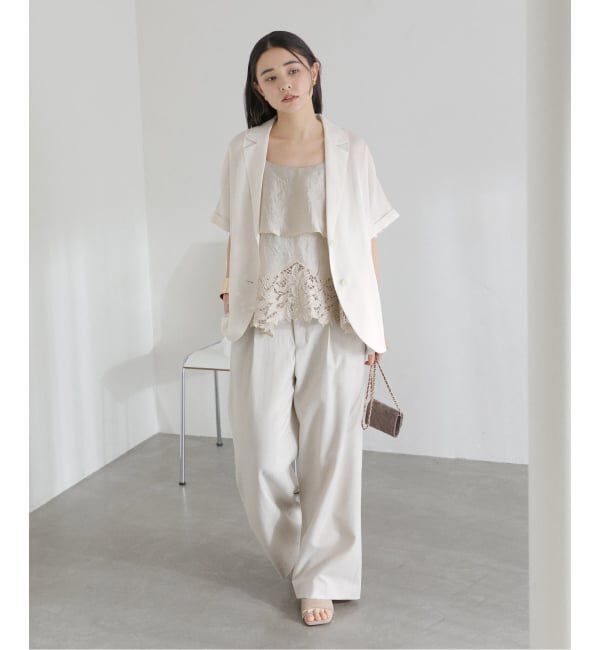  「《予約》【洗える】シアーカラミハーフスリーブジャケット」|その他|