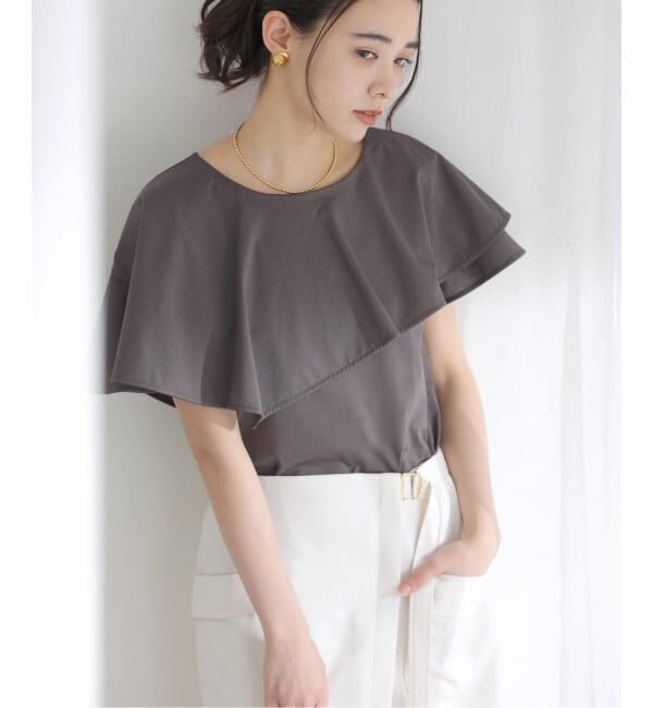  「《予約》【洗える】ケープカットソー」|Tシャツ・カットソー|グレーA