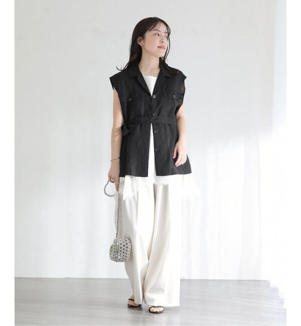  「《予約》【洗える】ワークリネンライトジレ」|その他|