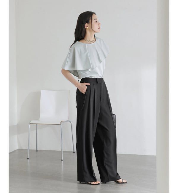  「《予約》【洗える】2WAYリラクシーサスパンツ」|スラックス|