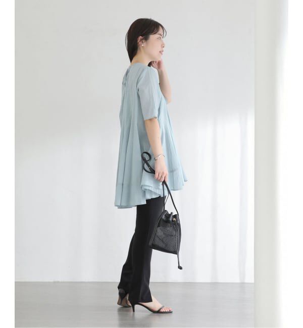  「《予約》【洗える】コットンハギフレアチュニック」|シャツ・ブラウス|