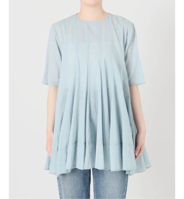  「《予約》【洗える】コットンハギフレアチュニック」|シャツ・ブラウス|