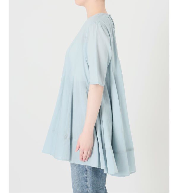  「《予約》【洗える】コットンハギフレアチュニック」|シャツ・ブラウス|