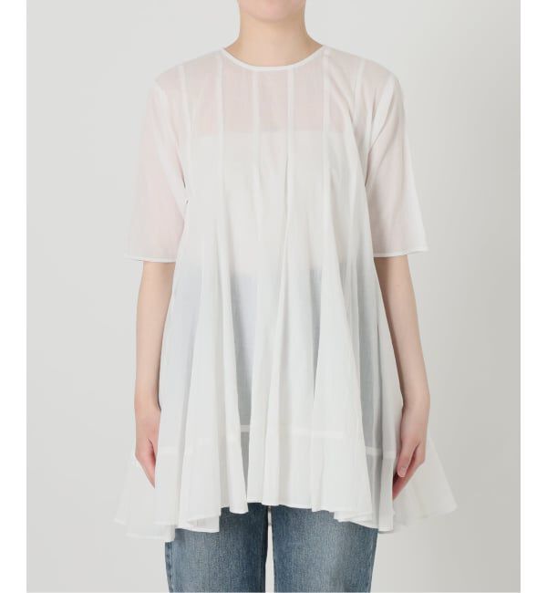  「《予約》【洗える】コットンハギフレアチュニック」|シャツ・ブラウス|