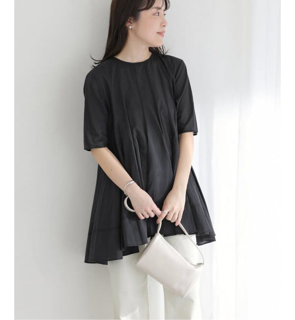  「《予約》【洗える】コットンハギフレアチュニック」|シャツ・ブラウス|
